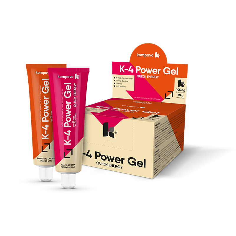 Kompava K4 Power Gel 70 g/15 ks, malina-limetka